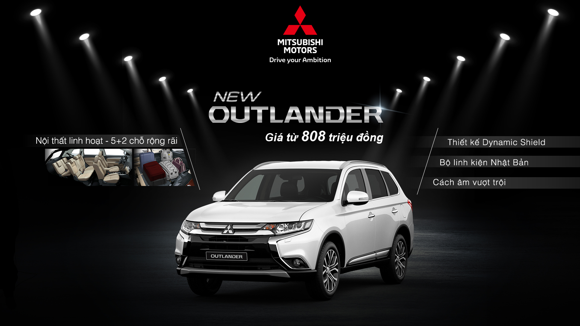 Giá Xe Mitsubishi Outlander Số Tự Động 2.4 CVT 2 Cầu 7 Chỗ