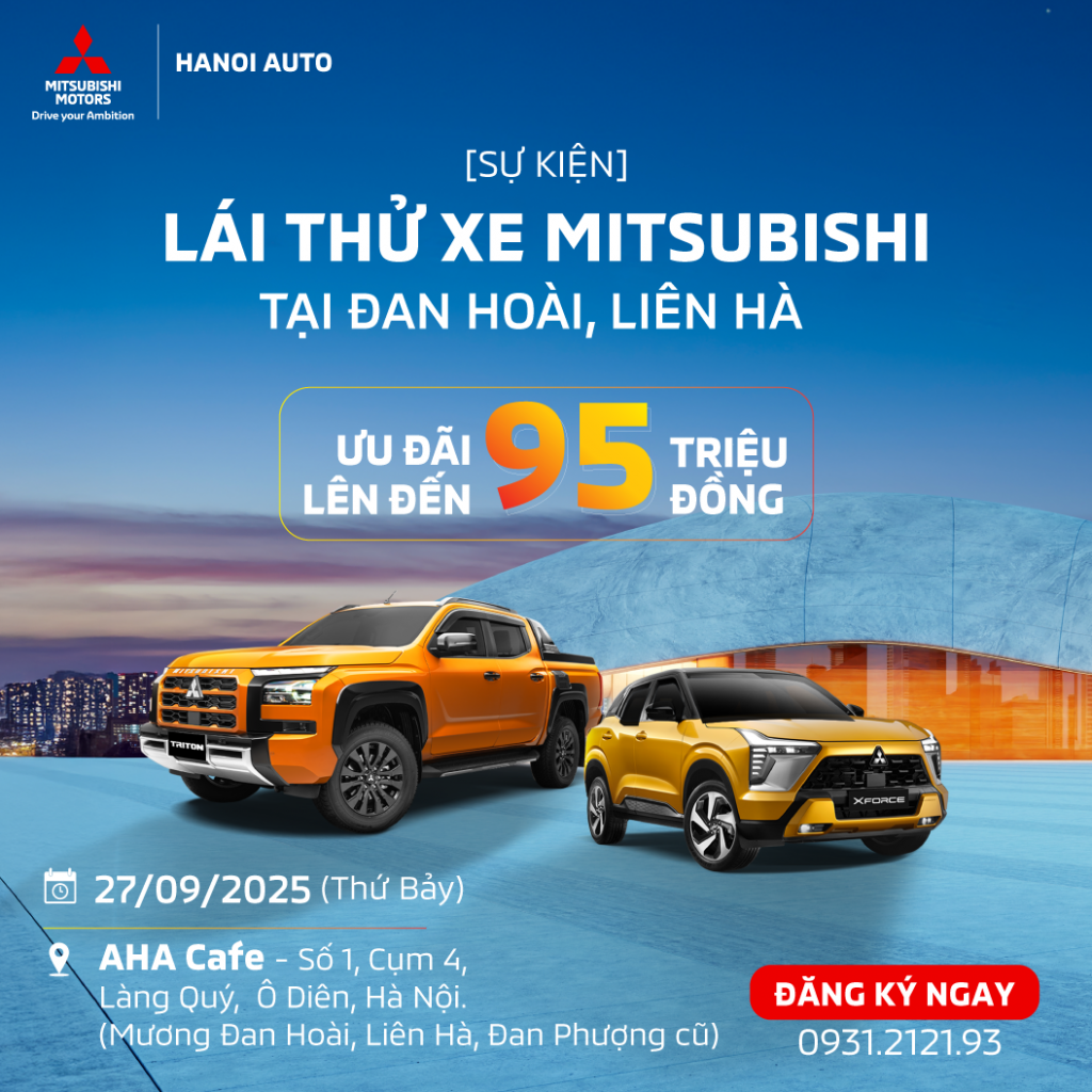 Trải nghiệm lái thử xe Mitsubishi tại Đan Hoài, Đan Phượng